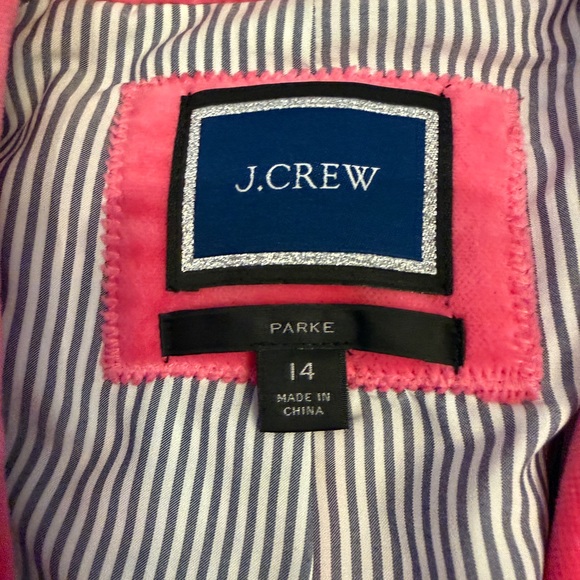 J.Crew Parke Pink Velvet Blazer Size 14 Statement Jacket - Picture 4 of 5